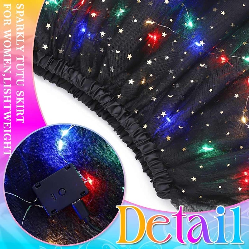 Nicute Light Up Tutu Led Layered Tulle Tutus Skirt for Women - Image 3